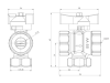 Rutulinis ventilis BFV 3/4" (su purvarinkiu ir magnetu)