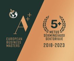European Business Masters 2018-2023 sertifikatas UAB ELSTAVA